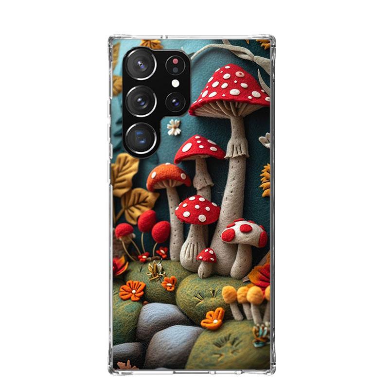 Colorful Mushroom Phone Case For Samsung Galaxy S22 S23 S24 S25 Ultra S21 FE S20 Plus S10 + S25 Edge Art Customized Coque
