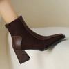 Женские зимние ботильоны на высоком каблуке, дизайнерская зимняя сексуальная обувь, массивные ботинки челси, новинка 2024 года, модные готические сапоги Zapatillas Ladies