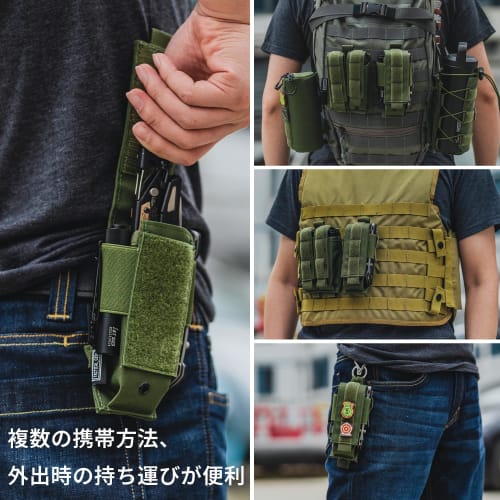 TACTICAL GEEK EXT8 EDC Belt Organizer with Molle Multi-Tool Sheath, Nylon Flashlight Holster, EDC Pocket Organizer, and Small Tool Organizer Pouch for