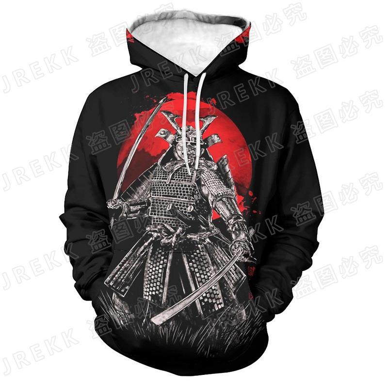 Spring Autumn Japan Ronin Samurai 3D Print Hoodies Men Women Children Hooded Harajuku Cool Swearshirts Fashion Streetwear