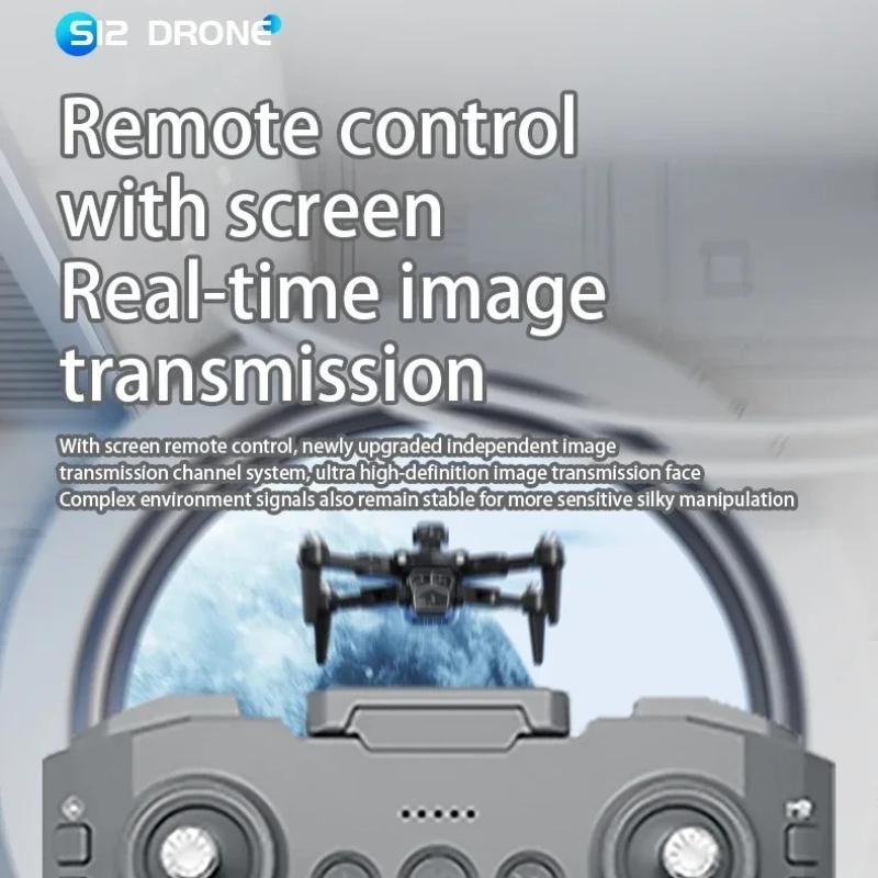S12 Drone 8K Professional HD Camera Drones 5G WIFI Brushless 360° Infrared Obstacle Avoidance Motor Optical Large Screen Remote Control Quadcopter