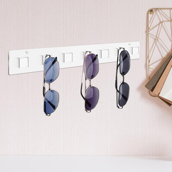 Настенный держатель для очков, органайзер для солнцезащитных очков, простая установка, экономящая место прозрачная акриловая стойка для хранения солнцезащитных очков
