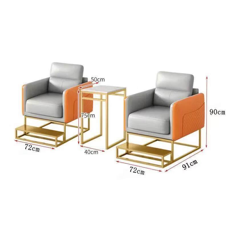 Jundingying Coffee Single Sofa with Footrest for Billiards Clubs