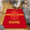 Custom Name,Spain Home Sofa Decoration for Living Room & Bedroom, Non‑Slip Play Flannel Floor Mat for Game Room