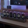 Smart Retro Silent Alarm Clocks RGB Digital Led Luxury Elegant Nixie Tube Clock Flip Nordic Desk Clock Room Unique Design Clock Office Decorating
