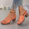 2024 Hot Selling Summer Shoes Women's Fashion Buckle Designer Thick Heel Slippers Sandals Women's Casual Walking Open Toe Shoes