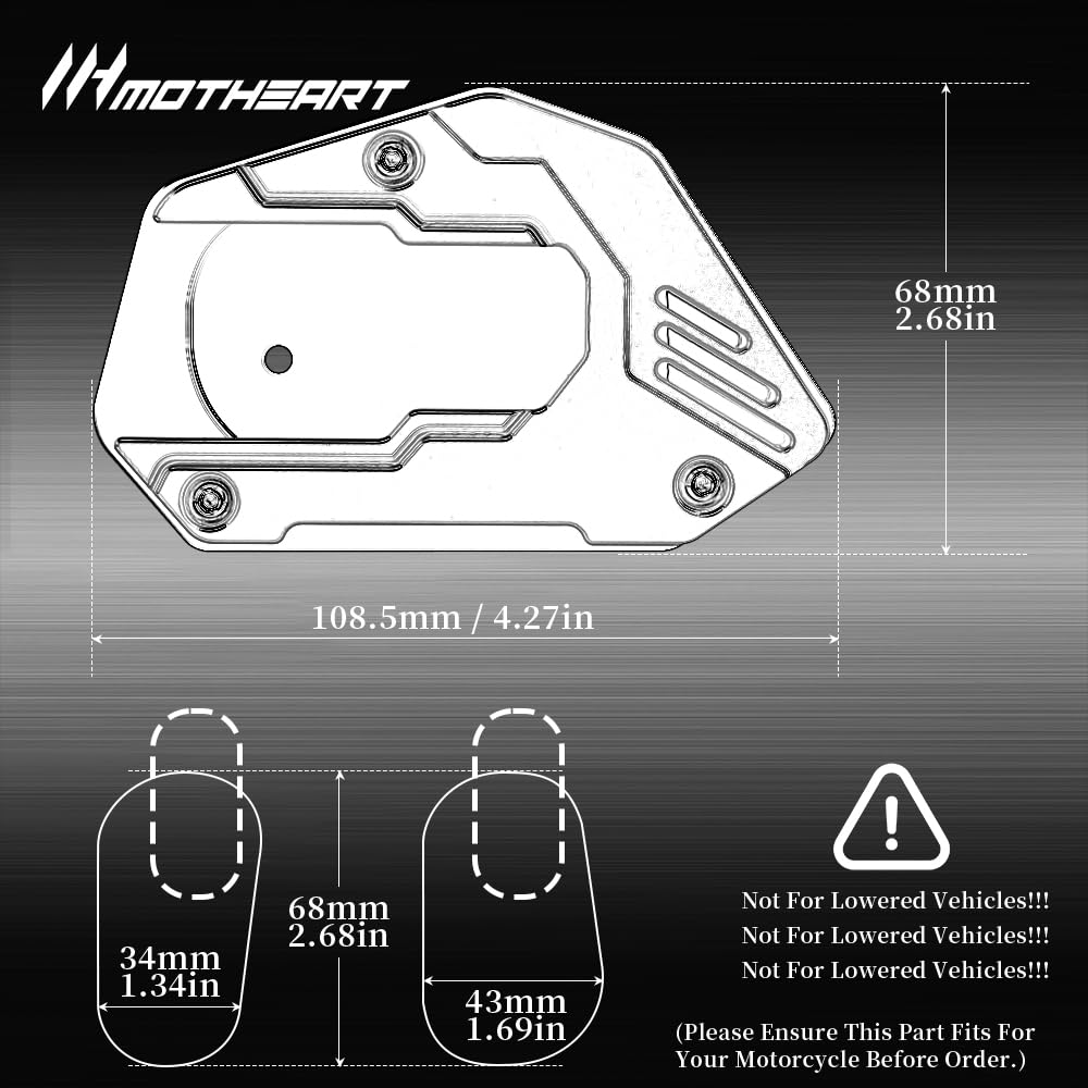 MotHeart Пластина-подставка для боковой подножки для R1250GS 2019-2023 R1250GS Adventure 2019-2024 Помощник для подставки мотоцикла
