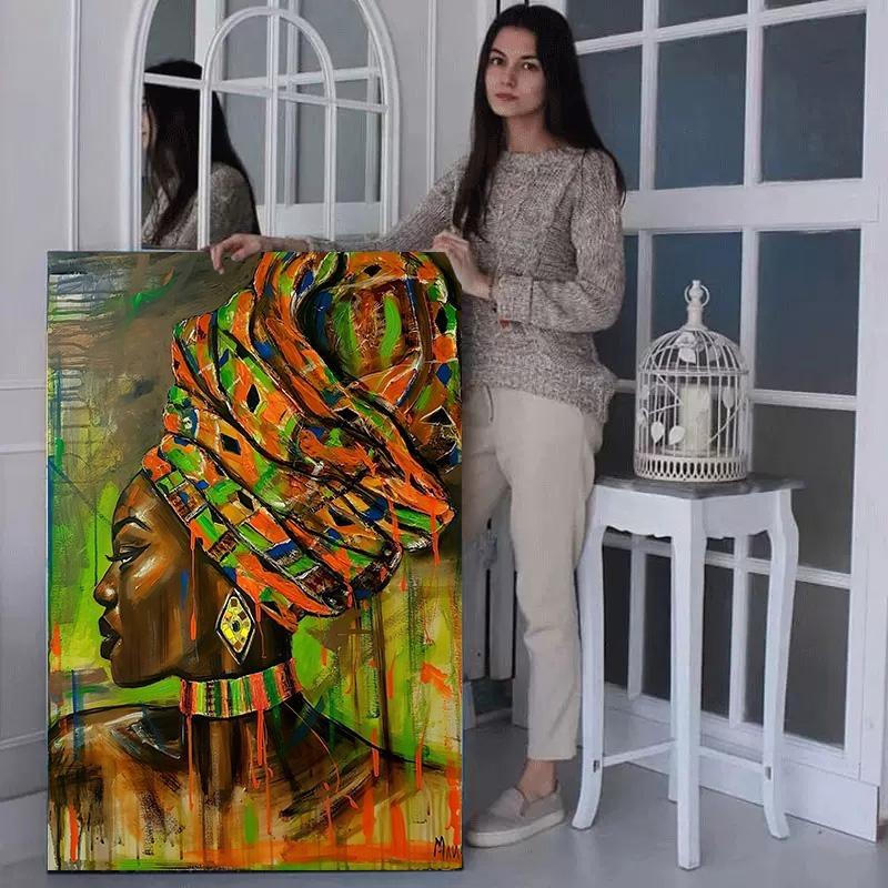 Граффити-арт африканская чернокожая женщина постеры и принты абстрактные африканские девушки картины на холсте на стене художественные картины настенный декор