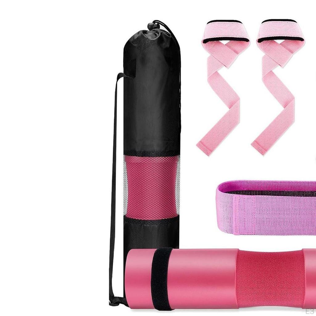 Barbell Squat Pad Set Non Slip Bar Cushion for Lunges Workout Weight Lifting Black