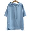 Shirt for Women Summer Large Size Cotton Hooded T-shirt Soft Loose Printed Casual Comfortable Pullover T-shirt Top