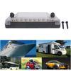 8-Way Battery Distribution Block with PC Base, Clear Cover, and Mounting Screws for Vehicle and Marine Power Wiring Layouts