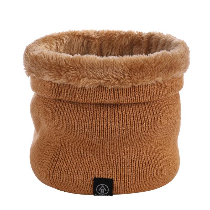 Autumn and Winter New Solid Color Pullover Warm Neck Cover Couple Knitted Wool Scarf Winter Scarf