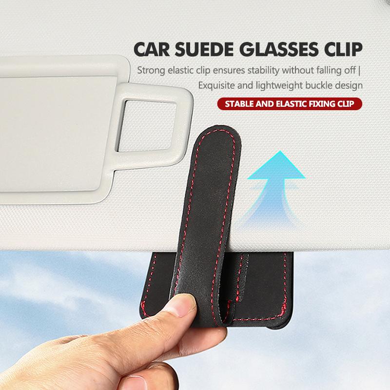For Alfa Romeo Suede Car Sun Visor Sunglasses Glasses Storage Clip Eyeglasses Holder Giulietta GT 159 147 156 Mito Brera Giulia jhb633