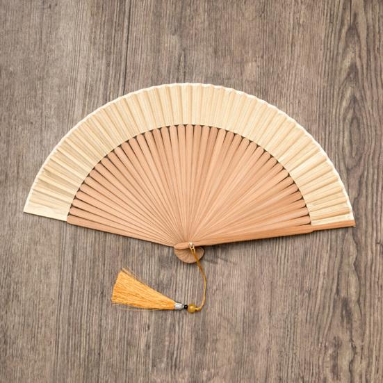 Бамбуковый ручной складной вентилятор, китайский винтажный легкий вентилятор с изысканными кисточками для фестиваля танцевальной музыки, свадебной церкви