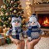 Снеговик Рождественские Фигурки Рождественская Плюшевая Кукла Полка Прихожая Декоративная Фигурка из Мягкой Ткани, Сине-Бело-Серая Зимняя Акцентная Деталь, Готова к Размещению Дома