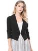 Allegra K Women's Blazer Bolero Long Sleeve Open Front Office Business Casual Black XL