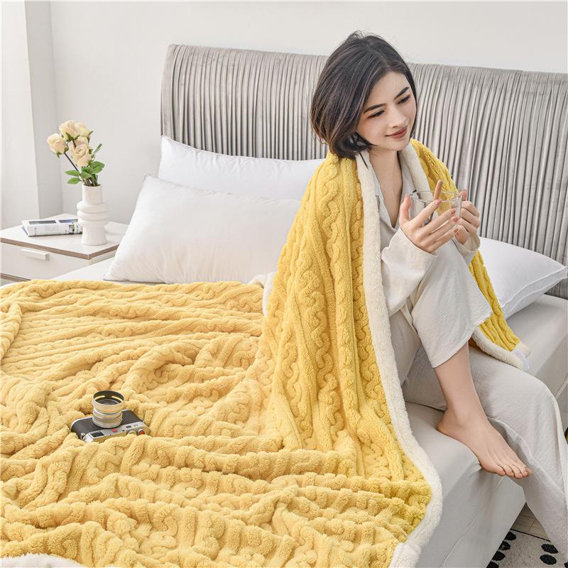 Толстое фланелевое одеяло, чехол для дивана, офисное одеяло для сна, зимняя двухсторонняя бархатная кровать