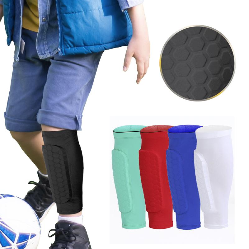 (XS-2XL)1 Pair Teen Kids Football Shin Guard Soccer Anti-collision Compression Basketball Leg Warmers Gym Leg Calf Sleeves Socks 1