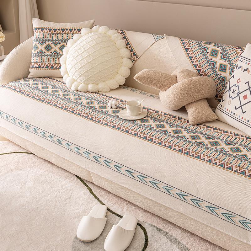 Чехол на диван, универсальная двусторонняя подушка для дивана, четырехсезонная нескользящая подушка, чехол из хлопка и льна, простое скандинавское полотенце для дивана