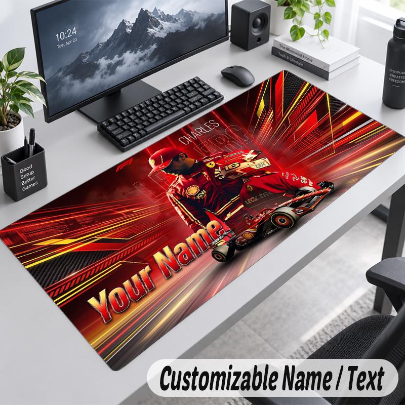 Custom Name Text Mouse Pad Charles Leclerc Personalized Desk Pad For Work And Gaming