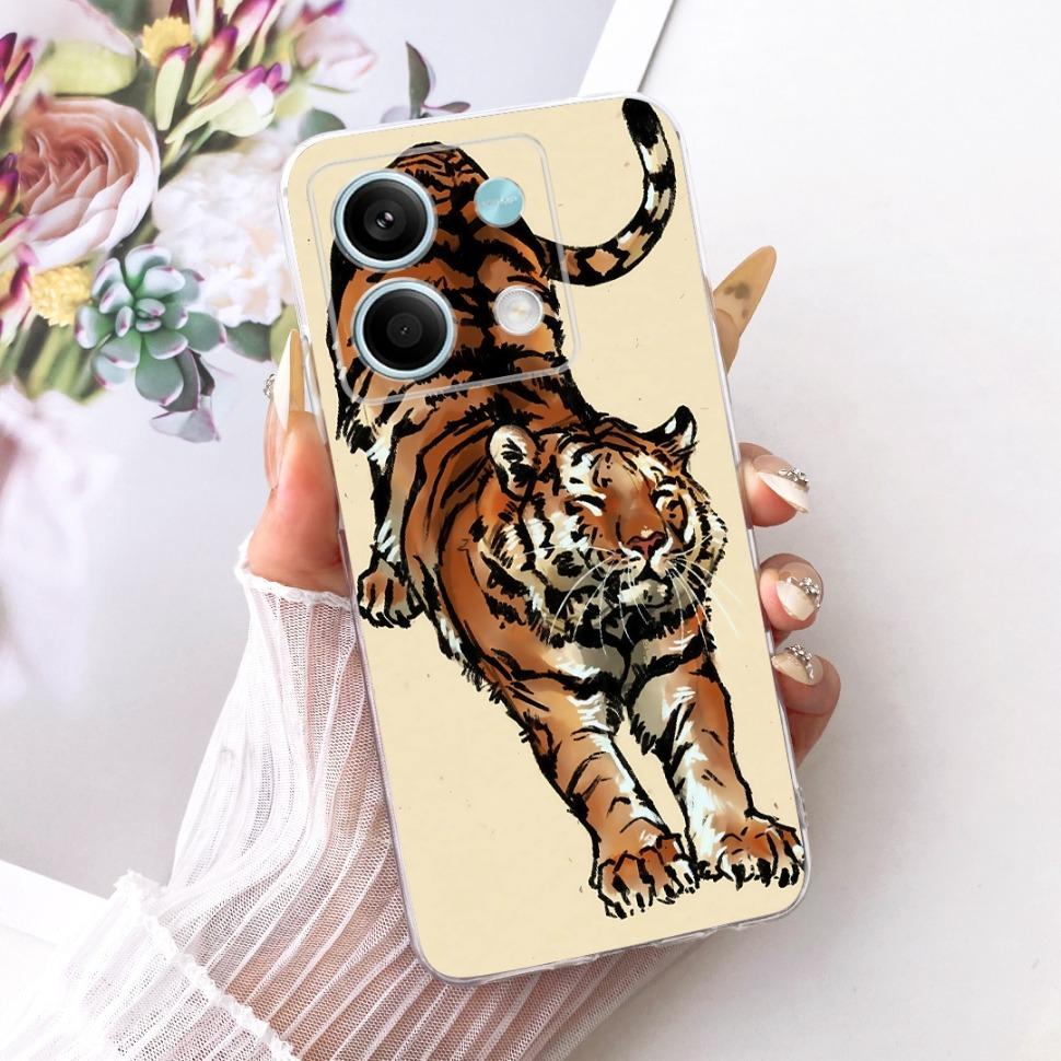 Для Xiaomi Redmi Note 13 4G Чехол Крутой Тигр Лошадь Мягкий Силикон ТПУ Чехол для Телефона Для Redmi Note 13 Note13 4G 5G Задняя Крышка