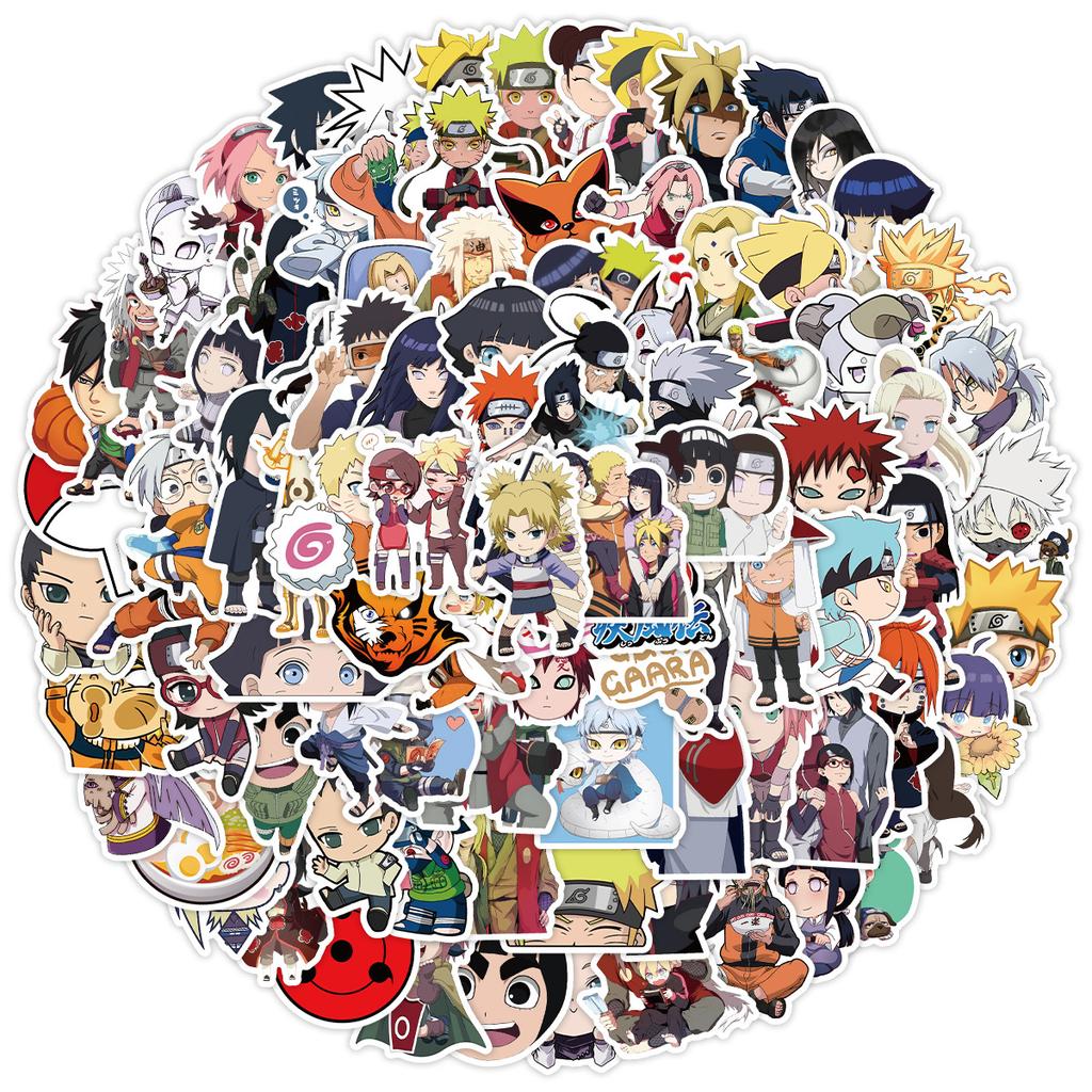 100 Japanese Comics Naruto Graffiti Stickers DIY Stationery Stickers Water Cup Skateboard Computer Waterproof Decorative Stickers