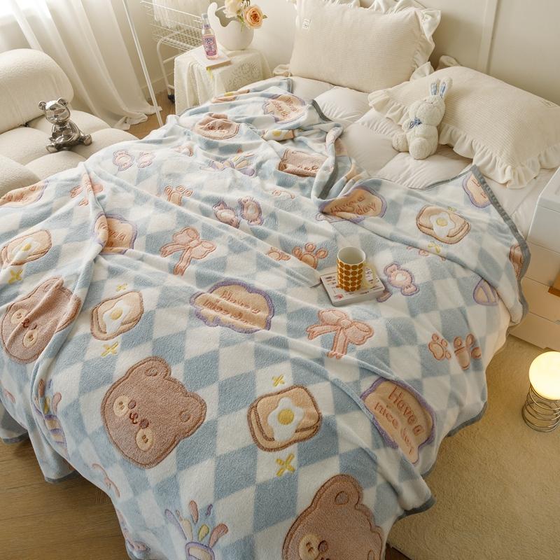 Мультяшный кролик, цветочный романтический узор с сердечками, одеяло, мягкое, легкое, теплое, уютное, плюшевое одеяло для постельного белья, дивана, подарка