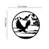 Bald Eagle In Mountain Wall Hanging Contemporary Metal Sculpture, Wall Art Decor Featuring Majestic Eagle Over a Mountain