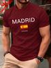 Madrid Spain Flag Design Unisexs Tshirt Soft Loose Oneck T Shirts Allmatch Streetwear Unisex Summer Casual Short Sleeve