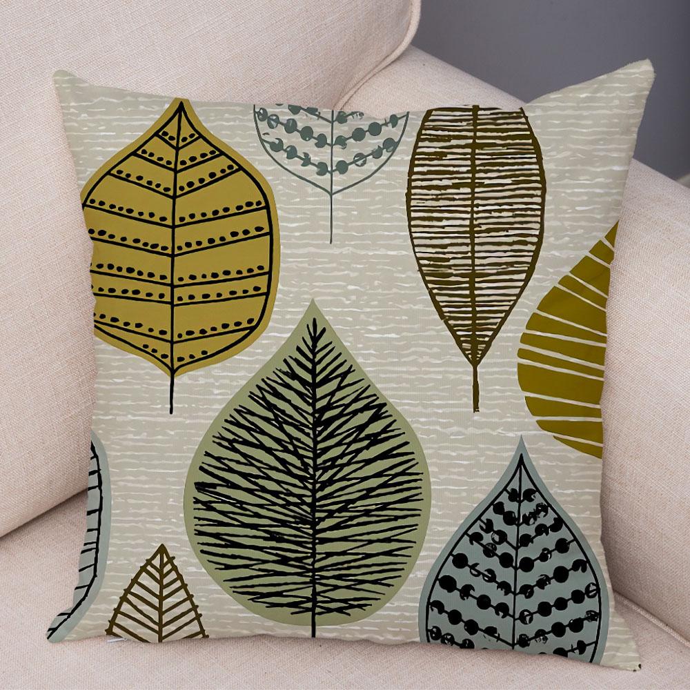 Абстрактное искусство, декоративная наволочка с геометрическим растением, деревом, цветком, диван, домашняя автомобильная наволочка