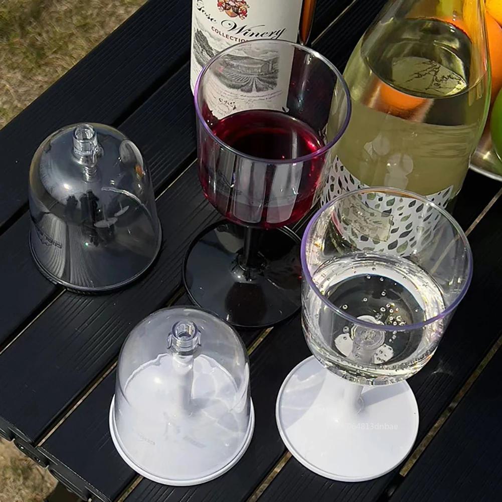 Outdoor Resin Collapsible Wine Glass Portable Detachable Plastic Wine Glasses Fall Resistance Reusable for Camping Tableware