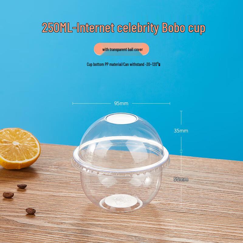 Disposable U-shaped Dessert Cup with Dome Lid