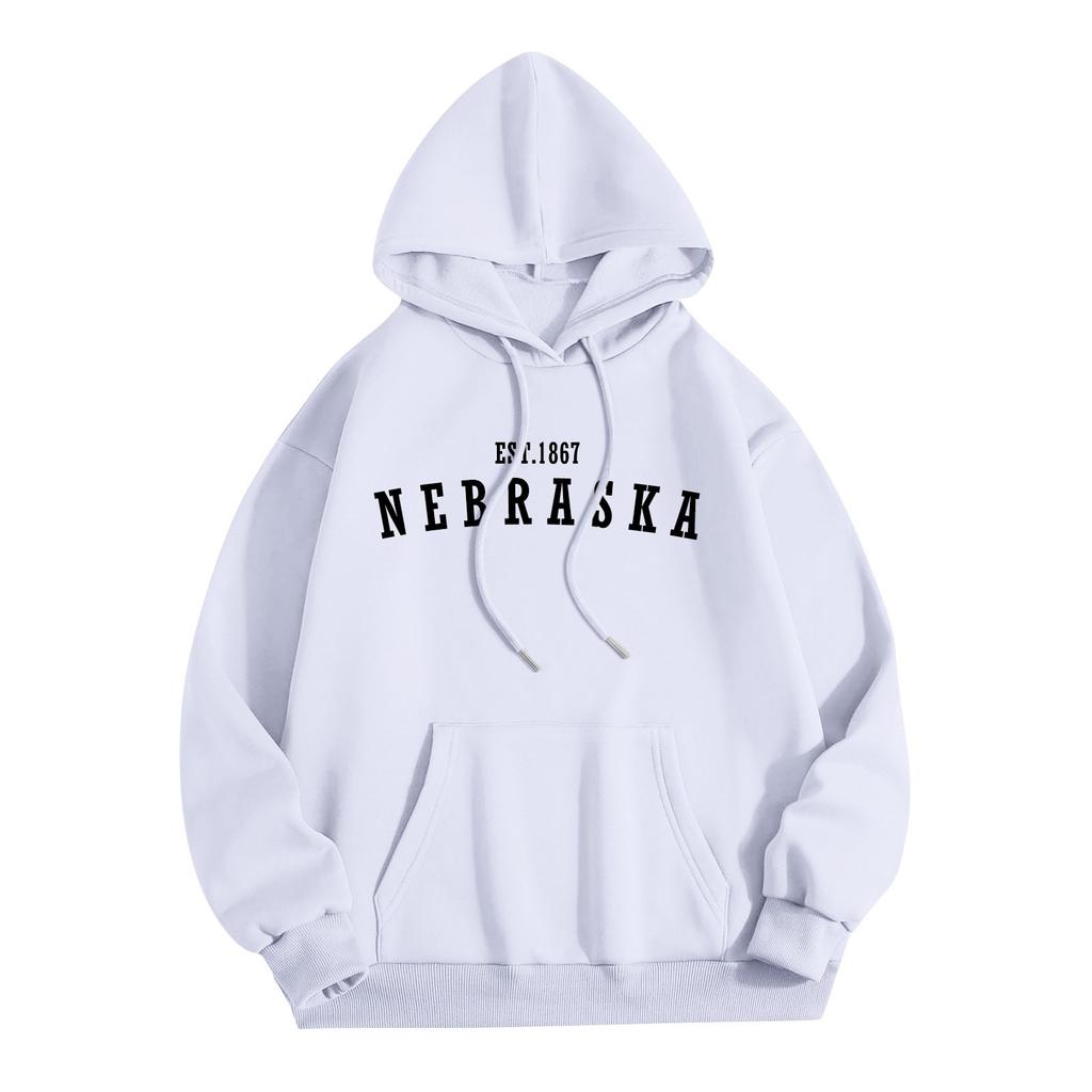 Женская мода O-образный вырез с длинным рукавом и принтом, толстовка с капюшоном