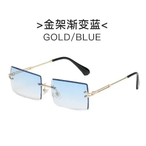 Unisex Small Rimless Sunglasses Man Woman Fashion Gradient Sun Glasses Eyewear Retro Luxury Brand Designer Traveling Shades
