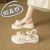 Fashion Fashion Pearl Sandals Women's 2025 Summer New Platform Heightening Casual Roman Sandals