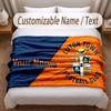 Luton Town Printed Flannel Blanket Custom Name Text Soft Warm Throw For Bedroom Holiday Gift