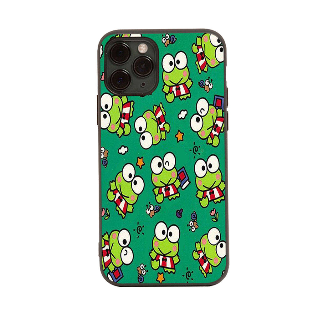 HK16 Frog Keroppi Black Sofe Case for iPhone 16 15 Plus 14 13 Pro 8 SE XR XS Max P30 Nova 5T Y5P Y6 Y7 Y8P Y9 Realme C30 C33 C31 VIVO Y36 V27
