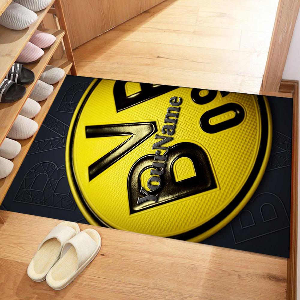 Borussia Dortmund Customize Text Floor Mat Perfect for Decorate room Study room Living Rooms Playrooms Anti-slip Rug Office home decor Spiritual Gift