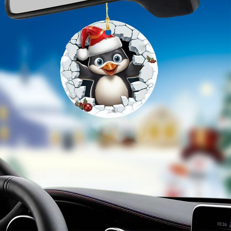 Snowman Ornaments For Christmas Tree Break Through Acrylic Window Ornaments 2D Creative Window Ornaments For Holiday Parties