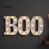 Fun Bedroom Glow Accents 3 Pcs Halloween Boo Letters with LED Light, Indoor Marquee Light Wall Mounted Sign Up BOO for Home Kitchen Fireplace