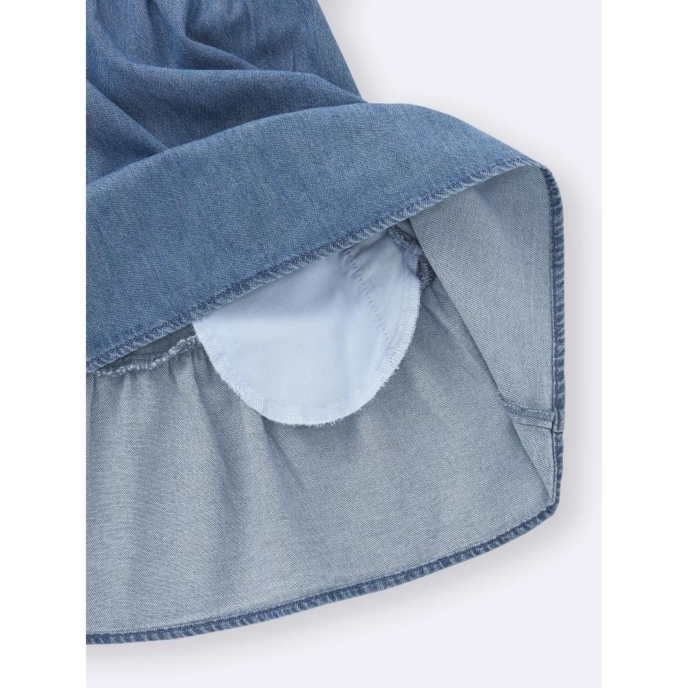GU by Uniqlo Джинсовое платье с открытыми плечами для девочек