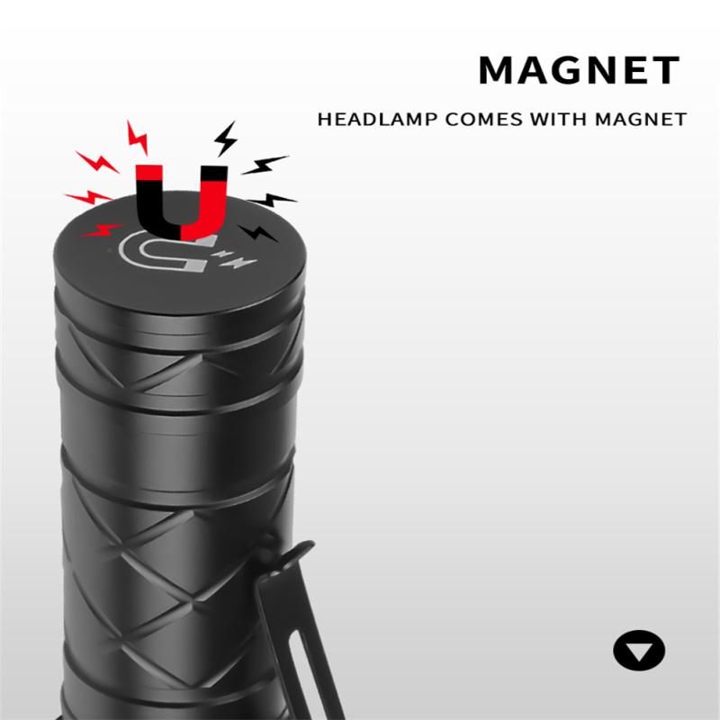 Многофункциональный светодиодный фонарик из сплава мощностью 10 Вт, магнитный перезаряжаемый налобный фонарь