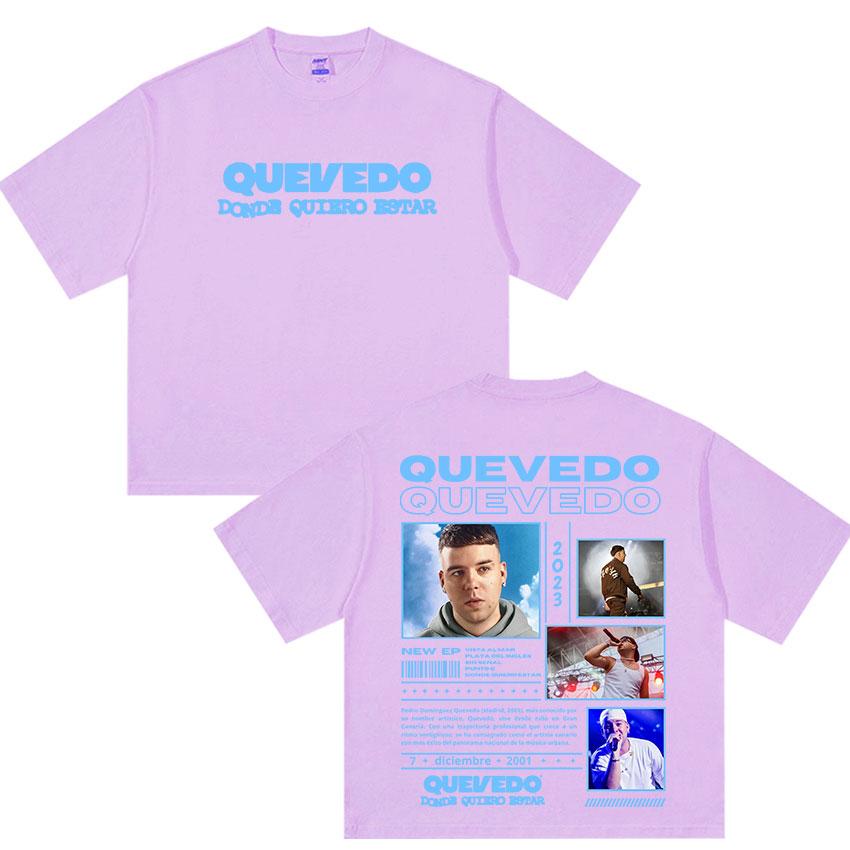 Rapper QUEVEDO Tour 2025 Graphic T Shirt Unisexs Women Retro Quality Fashion Tshirts Retro Oversized Cotton Tshirt Streetwear