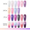 MEET ACROSS 7ml Purple Glitter Auroras Thermal Gel Nail Polish Winter 3 Layers Temperature Color Changing Semi Permanent Manicure Nail Art Gel Varnish