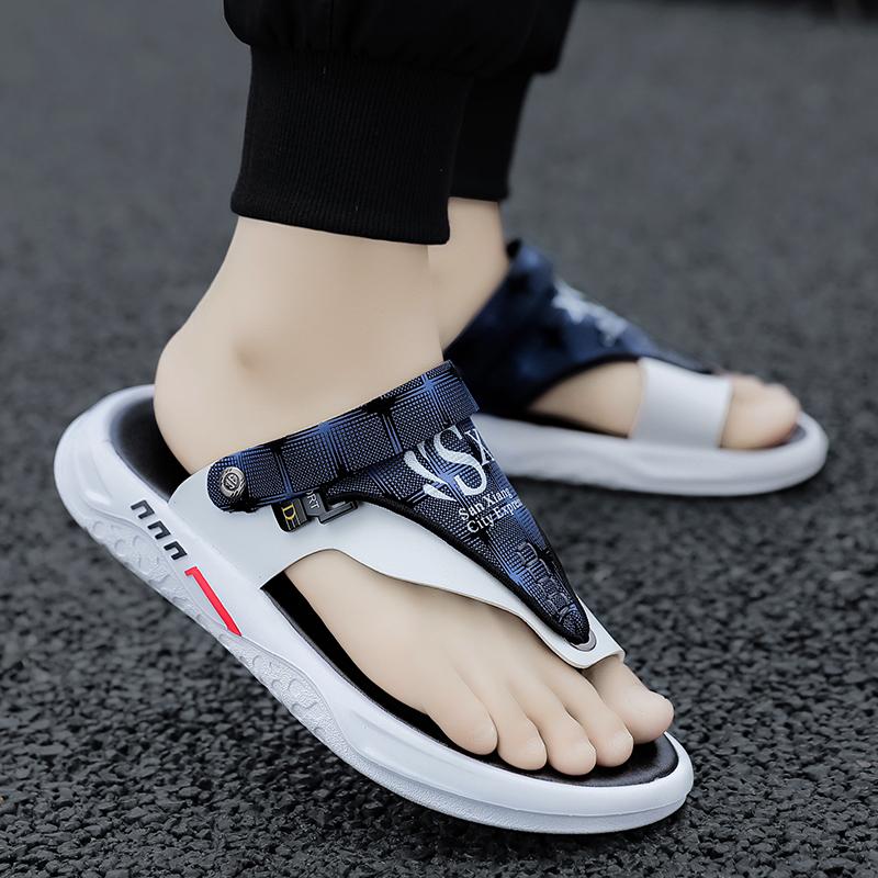 Модные мужские шлепанцы, повседневные летние сандалии, тапочки, кожаные туфли на платформе для отдыха на пляже, мужские туфли, нескользящие, для дома, роскошные спортивные туфли на плоской подошве