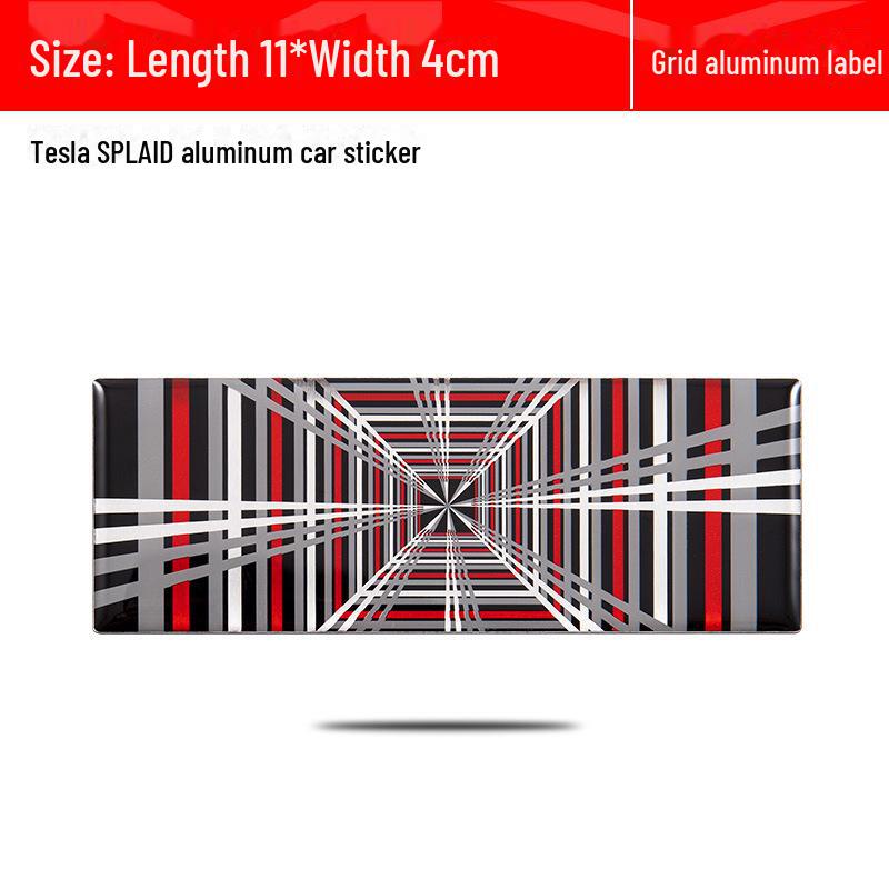 Tesla Model 3/Y/S/X Rear Tail PLAID Metal Car Label - 3D Stereo Aluminum Label