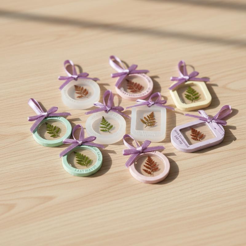 Round Oval Silicone Mold With Reserved Hole DIY Aromatherapy Soap Pendant Hanging Ornament Craft Making Mold