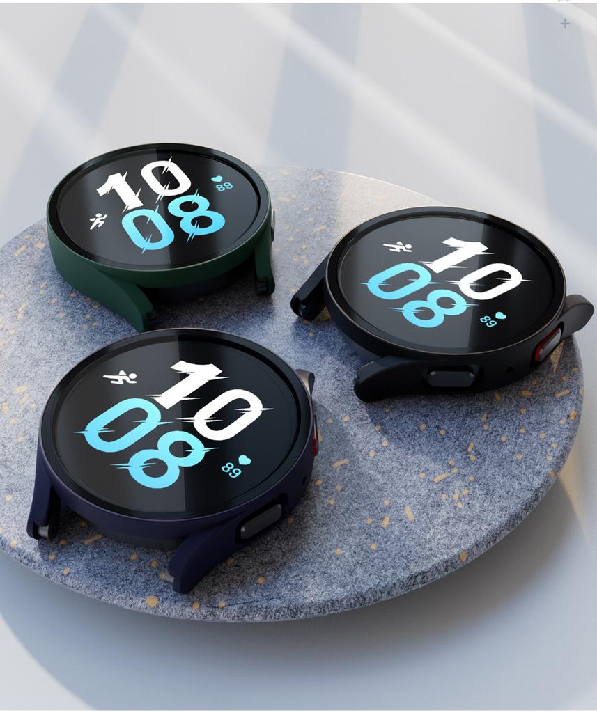 Стекло+Чехол для Samsung Galaxy Watch 6 4 40мм 44мм аксессуар PC Бампер Чехол Защита Всего Экрана Galaxy watch 5 pro 45мм