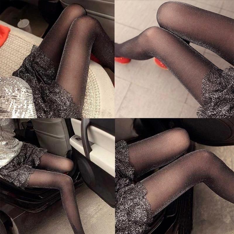 1 пара блестящих леггинсов женские для вечеринки серебристые с пайетками чулки колготки черные