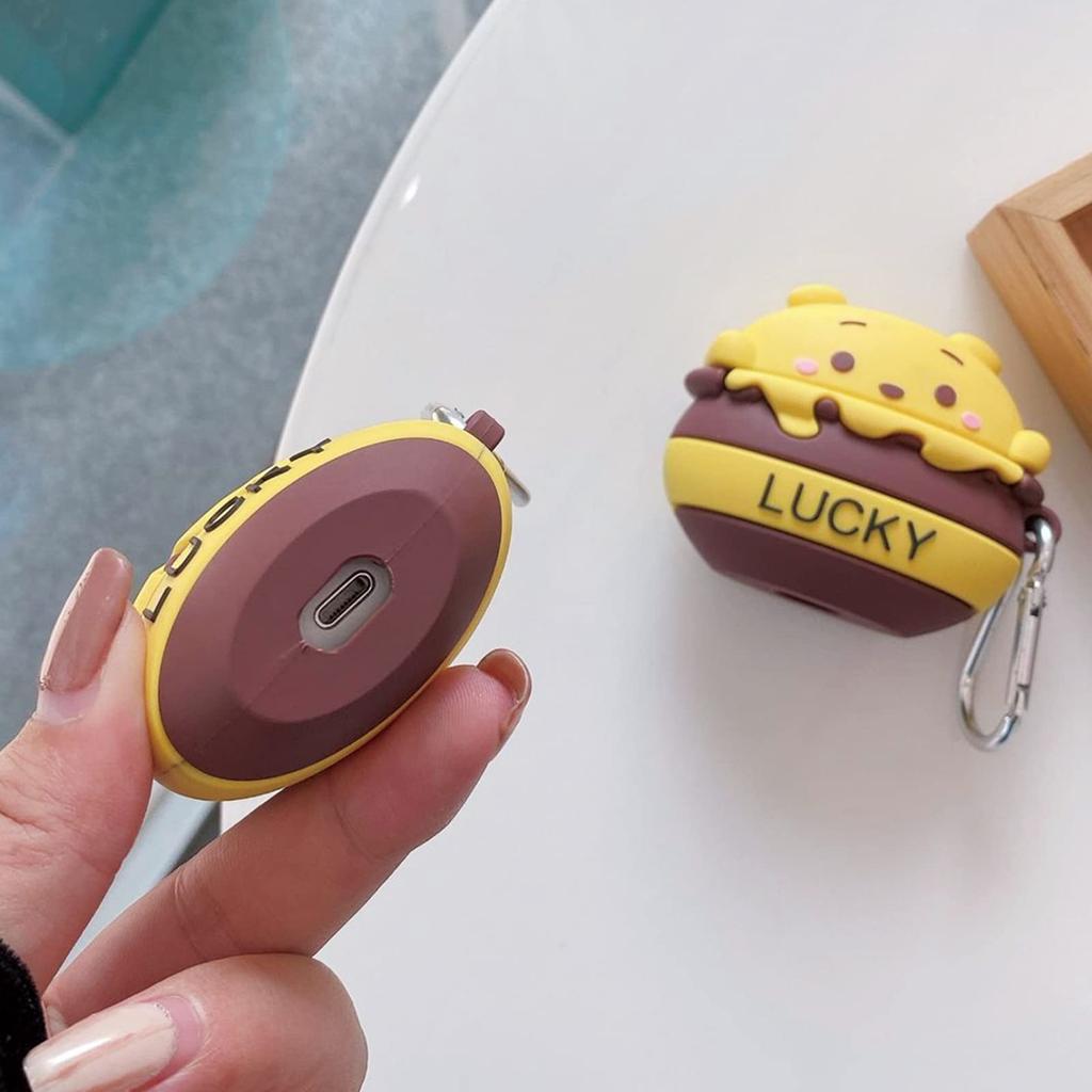 AirPods 2 1 2nd зарядка силиконовый Винни Пух защитный беспроводной зарядка совместимый с ключом AirPods 2 Винни Пух мягкий тонкий простой для